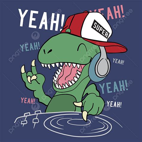 T Shirt Printing Vector Design Images, Cool Dinosaur Playing Music For ...