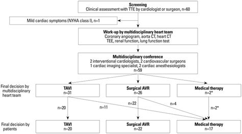 Flow diagram of the multidisciplinary heart team approach. *Two ...