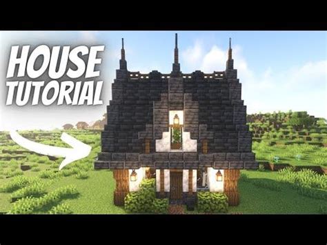 How to build a Deepslate and Calcite Starter House Tutorial | Minecraft 1.19 | Minecraft small ...