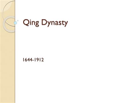 Qing Dynasty