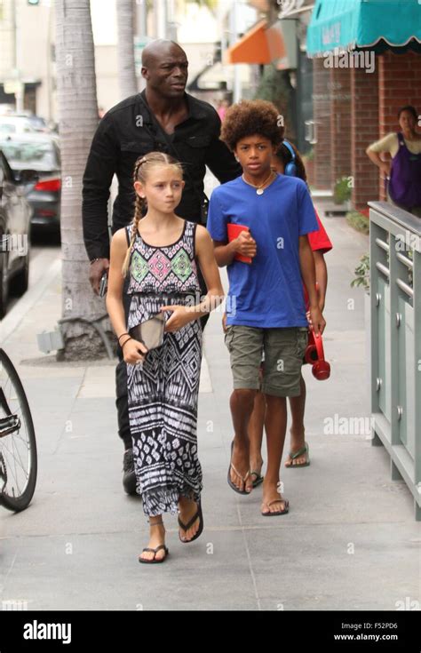 Seal and his children out and about in Beverly Hills Featuring Stock ...