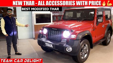 Mahindra Thar Modified - Base to Top Accessories | Thar Interior, Exterior Accessories | Thar ...