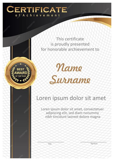 Premium Vector | Vector black and gold certificate template