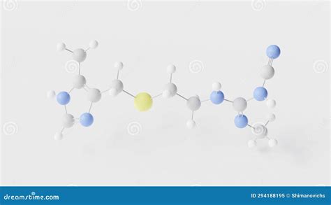 Cimetidine Molecule 3d, Molecular Structure, Ball and Stick Model ...