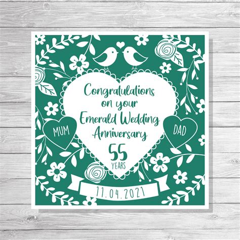 Personalised Emerald wedding Anniversary | Etsy