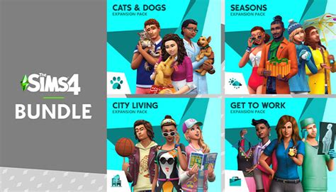 Buy discount The Sims 4 Bundle - Cats & Dogs + Seasons + City Living + Get to Work (PC)