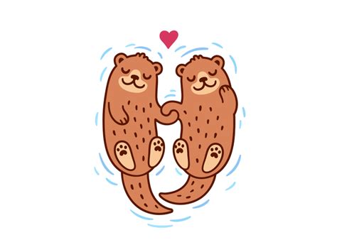 Significant Otters | Cute drawings, Otters, Greeting card illustration