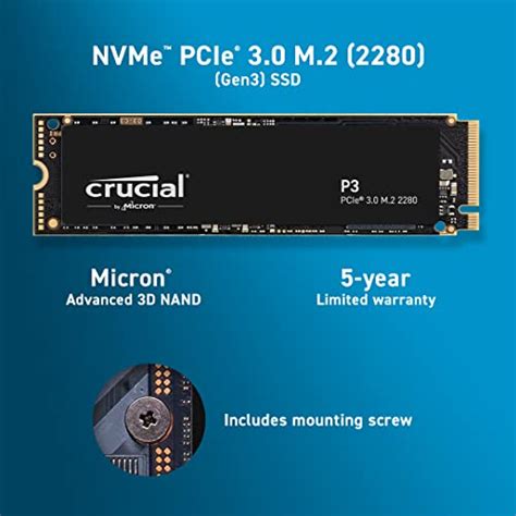 Best 1TB SSD Drive 2023: Crucial P3 Internal SSD (NVMe, M.2, PCIe Gen3 ...