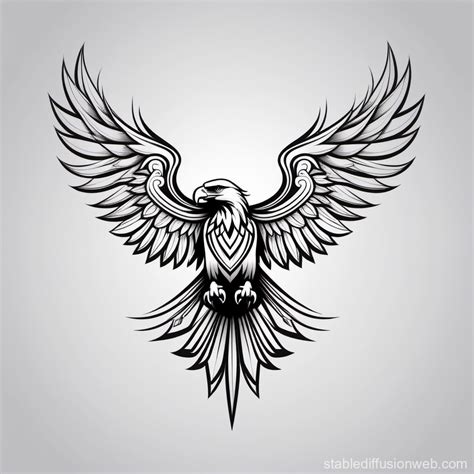 Tribal Eagle Vector Tattoo Design | Stable Diffusion Online