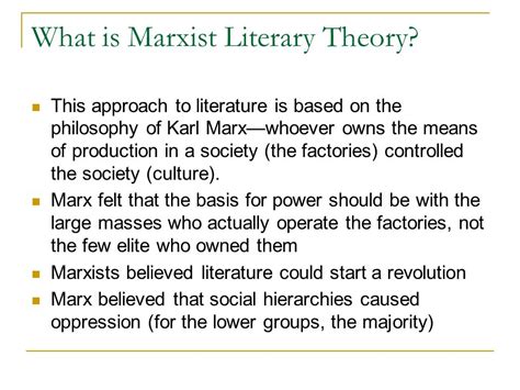 Marxist Literary Theory - ppt video online download