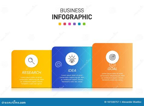 Concept of Arrow Business Model with 3 Successive Steps. Three Colorful ...