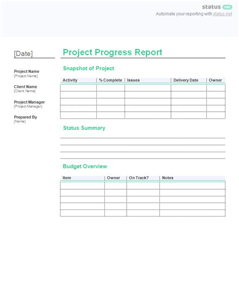 Engineering Progress Report Template - Toptemplate.my.id