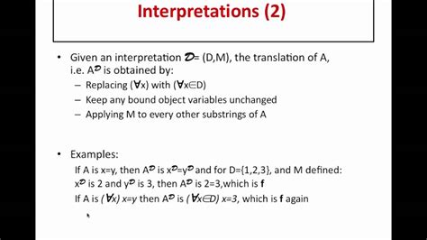 8.1 Examples of Interpretations of Formulae - YouTube