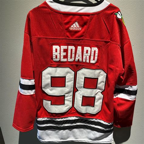 Custom Connor bedard “C” jersey #bedard #blackhawks... - Depop