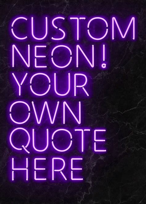 Custom Quote Neon Sign Print Purple – InkAndDrop