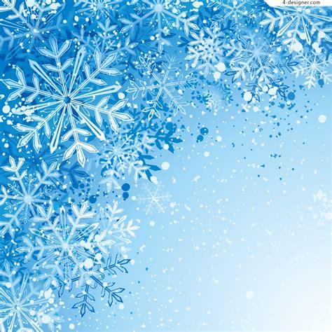 🔥 Download Designer Blue Flying Snowflake Background Vector Material by ...