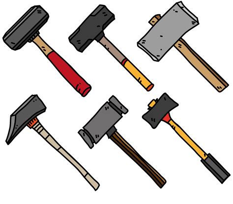 Vector Sledgehammer Flat Cartoon Icons 170685 Vector Art at Vecteezy