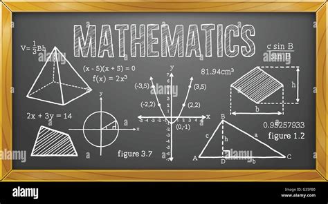 Mathematics, Algebra, Geometry, Trigonometry, Blackboard Stock Vector ...