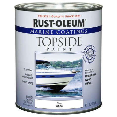 White, Rust-Oleum Marine Coatings Topside Gloss Paint, Quart - Walmart ...