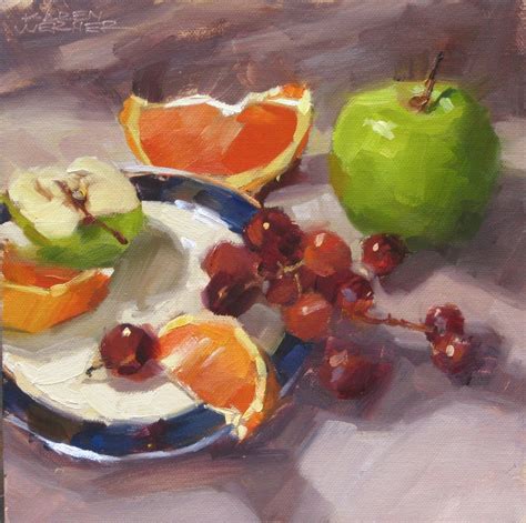 Karen Werner Fine Art: Fruit Trio -a still life painting in oil