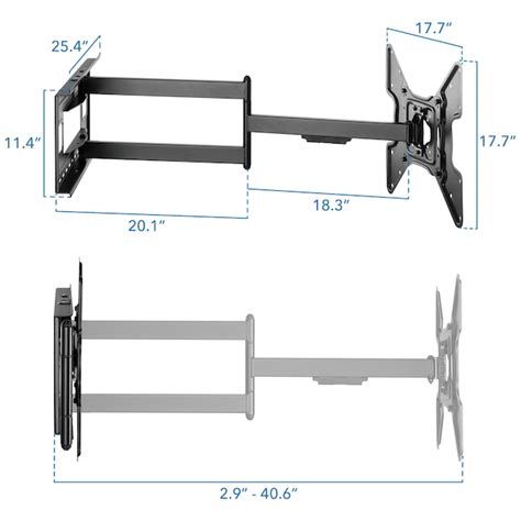 Mount-It! MI-393 Full Motion Indoor Wall Tv Mount Fits TVs up to 60-in (Hardware Included) in ...