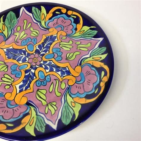 Handpainted Mexican Plates in the Talavera Style | Zinnia Folk Arts ...