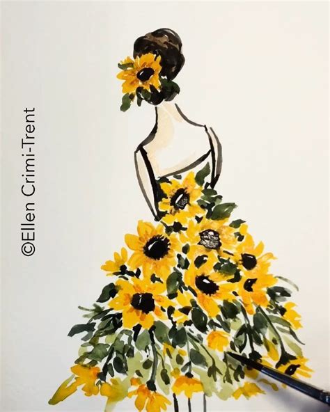 Ellen Crimi- Trent - ARTIST on Instagram: “Sunflowers in your hair and you just don’t care! 🌻🌻 ...