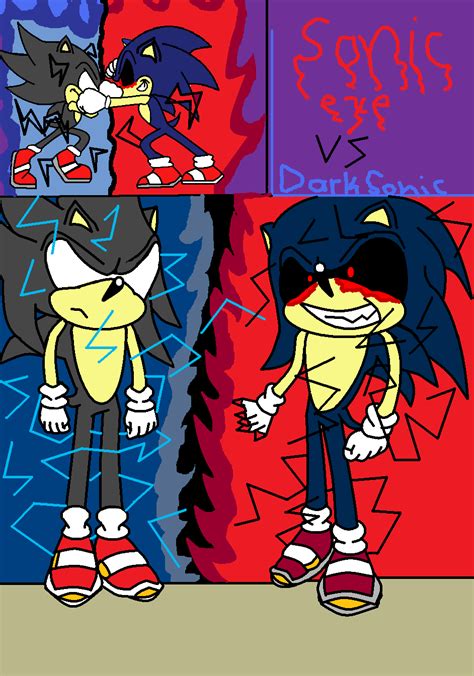 dark Sonic Vs Sonic Exe By superyutenpng by SuperDeityDeviant on DeviantArt