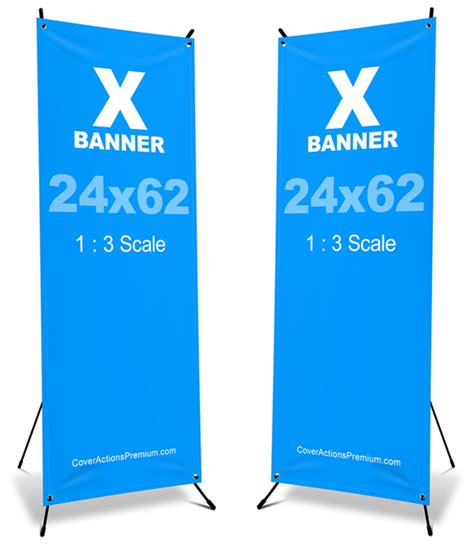 X Frame Banner Mockup- 24×62 | Cover Actions Premium | Mockup PSD Template