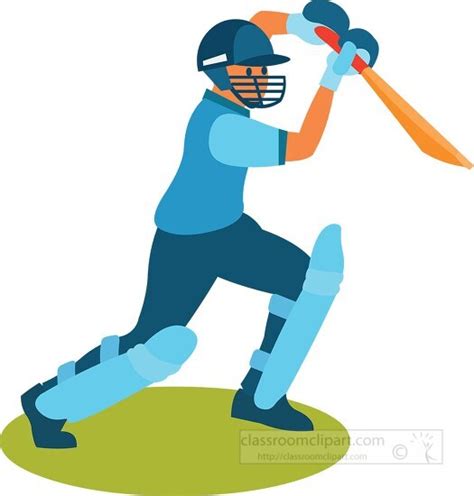 Cricket Clipart-Cricket batter wearing prtective gear Clipart