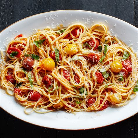 Burst Cherry Tomato Pasta Recipe | Epicurious