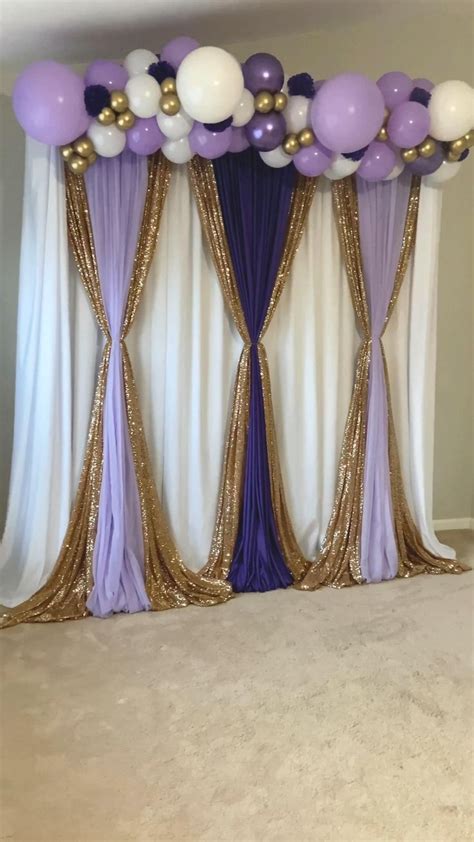 Purple Backdrop with Balloon Garland in 2020 | Birthday decorations ...