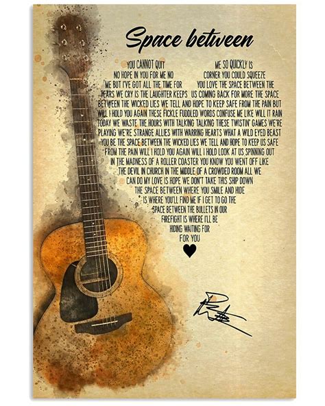 Dave Matthews Band The Space Between Lyrics Signed Yellow | Etsy