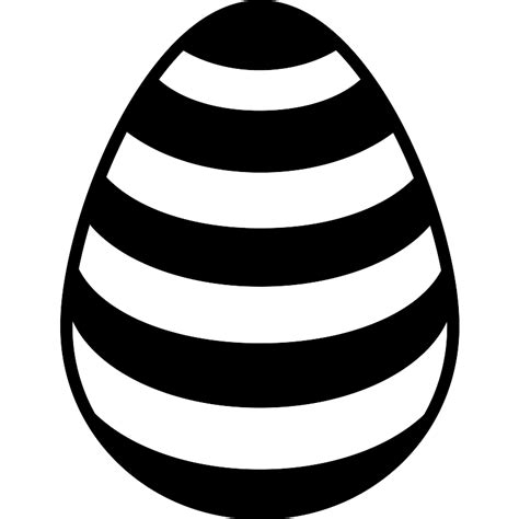 Easter Egg With Black And White Straight Stripes Vector SVG Icon - SVG Repo