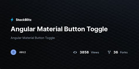 Angular Material Button Toggle - StackBlitz