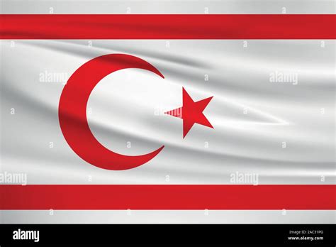 Waving North Cyprus flag, official colors and ratio correct. North ...