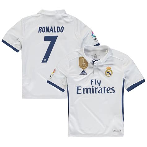 adidas Cristiano Ronaldo Real Madrid Youth White 2016/17 Home Replica Jersey