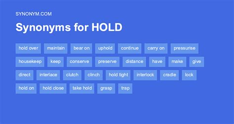 Another word for HOLD > Synonyms & Antonyms