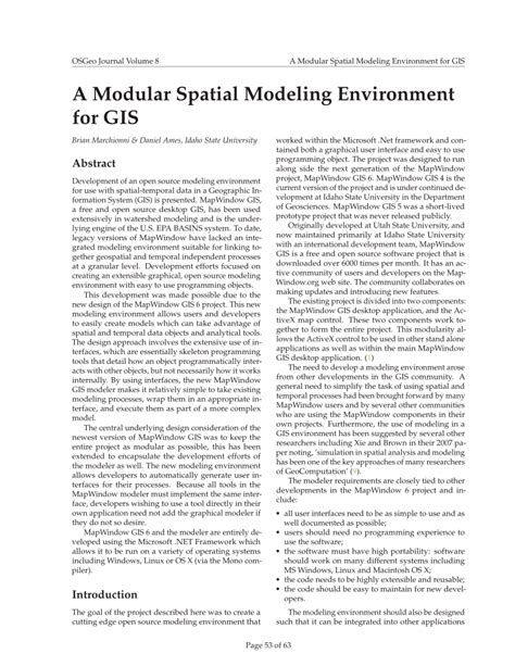 (PDF) A Modular Spatial Modeling Environment for GIS