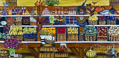 Fruit And Vegetable Market By Alison Tave Painting by Sheldon Kralstein