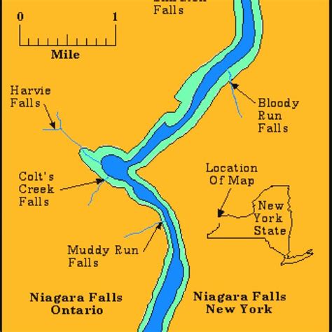 Map of Niagara Gorge Waterfalls Steve Ensinger | Niagara falls ontario ...