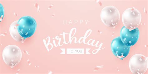 Celebrate your birthday background with beautiful balloons vector ...