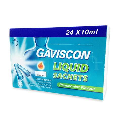 Gaviscon Liquid Peppermint sachets 10ml 24s|Big Pharmacy | Malaysia ...