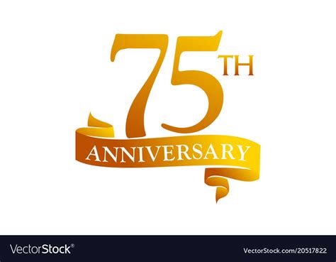 75 year ribbon anniversary Royalty Free Vector Image