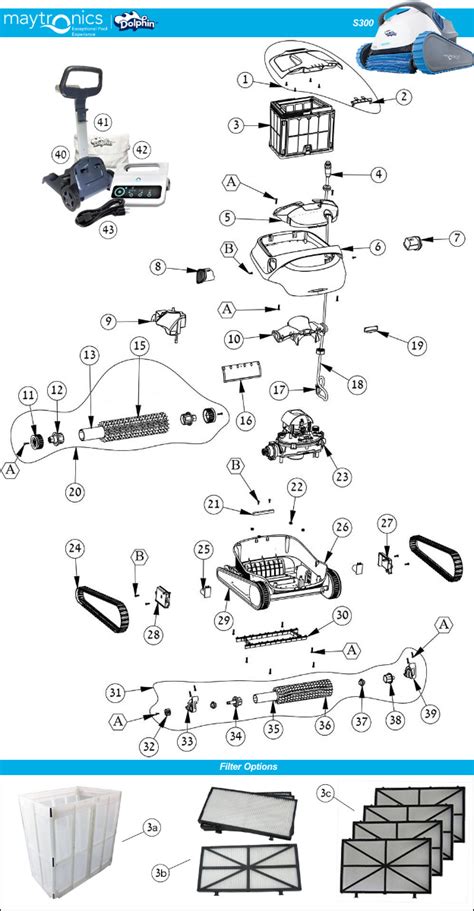 Maytronics Dolphin S300 Robotic Pool Cleaner Parts