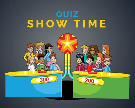 TV Quiz Show with Participants who Answer Questions and Cartoon ...