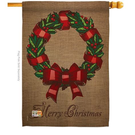 Wreath House Flag | Christmas Flags | Double Sided Flags | Yard Flags