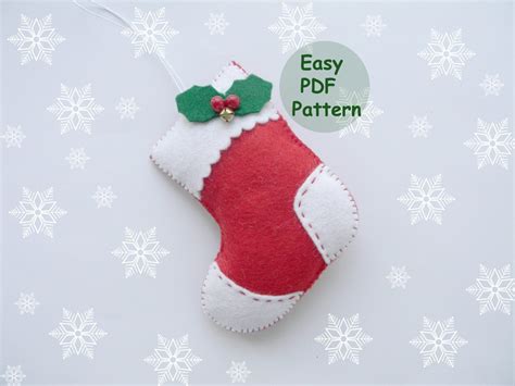 PDF pattern felt stocking Easy christmas stocking ornaments