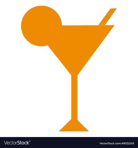 Cocktail icon silhouette Royalty Free Vector Image