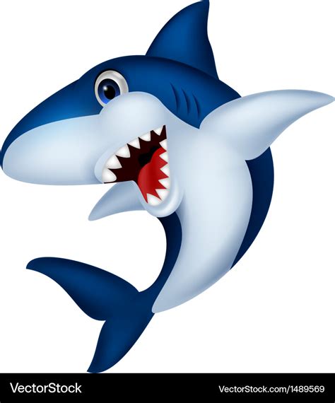 Shark cartoon Royalty Free Vector Image - VectorStock